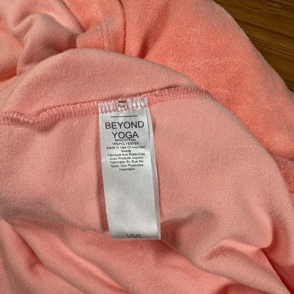 Beyond Yoga Out Of Town Terry Sleeveless Stretch Waist Mini Dress Orange Dream - Picture 5 of 7